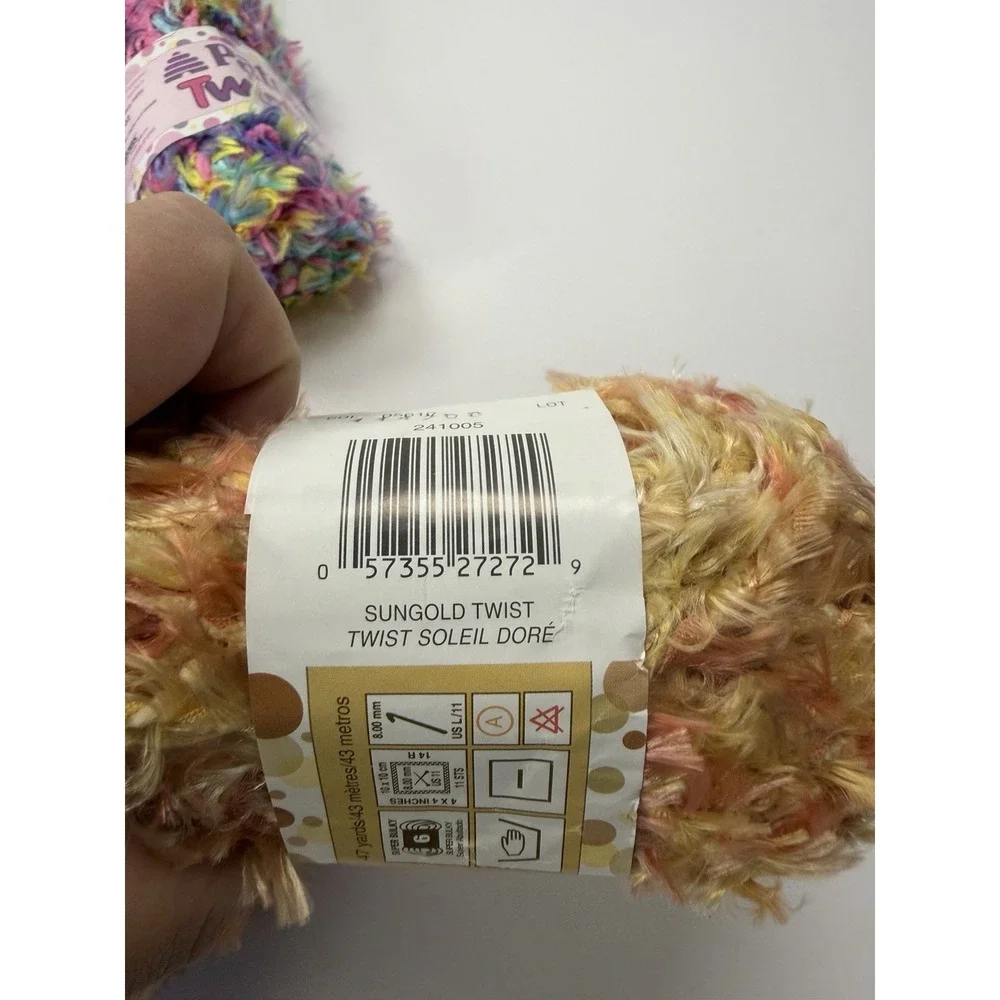 Patons Twister Yarn Super Bulky Lot Of 12 Fruit Loops Blueberry Sungold Lime +
